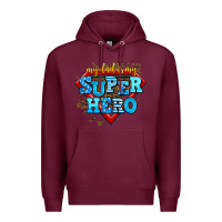 Burgundy my dad is my super hero Premium Hoodie - AdoDesignShop