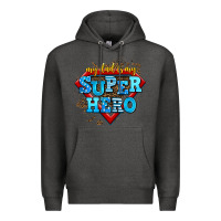 Charcoal Heather my dad is my super hero Premium Hoodie - AdoDesignShop