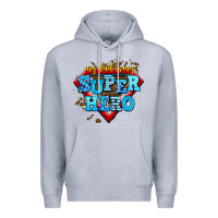Heather Grey my dad is my super hero Premium Hoodie - AdoDesignShop