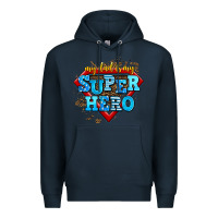 Navy my dad is my super hero Premium Hoodie - AdoDesignShop