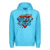 Ocean Blue my dad is my super hero Premium Hoodie - AdoDesignShop