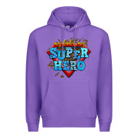 Purple my dad is my super hero Premium Hoodie - AdoDesignShop