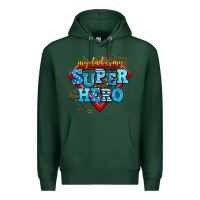 Sports Green my dad is my super hero Premium Hoodie - AdoDesignShop
