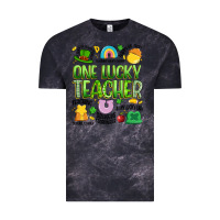 Cloud Black one lucky teacher lucky charm Vintage Tee - Artiststas
