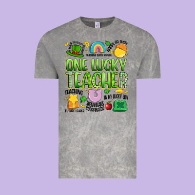 One Lucky Teacher Lucky Charm Vintage Tee Designed By Artiststas