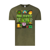 Vintage Olive one lucky teacher lucky charm Vintage Tee - Artiststas