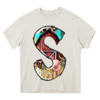 Cream farm life alphabet lowercase letters s Heavy Core Tee - BundleAndBundleShop