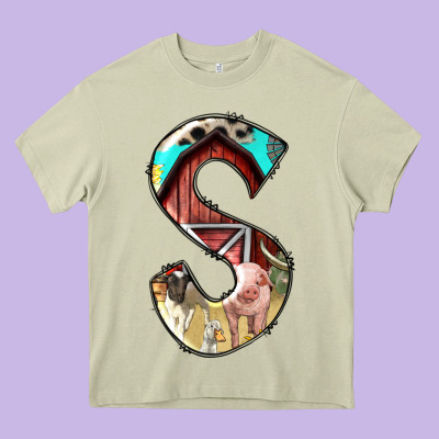 Farm Life Alphabet Lowercase Letters S Heavy Core Tee Designed By Bundleandbundleshop