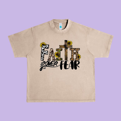 Faith Over Fear Urban Heavy Tee Designed By Cowhidedigitalart