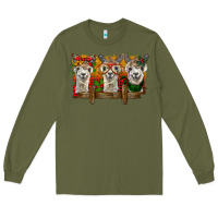 Army Green Christmas alpacas Long Sleeve Tee - BarkalooDesign