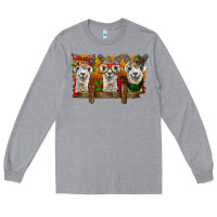 Heather Grey Christmas alpacas Long Sleeve Tee - BarkalooDesign