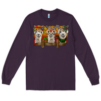 Plum Christmas alpacas Long Sleeve Tee - BarkalooDesign
