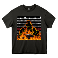 Asphalt american firefighters seamless pattern Heavy Core Tee - BundleAndBundleShop