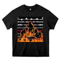 Black american firefighters seamless pattern Heavy Core Tee - BundleAndBundleShop