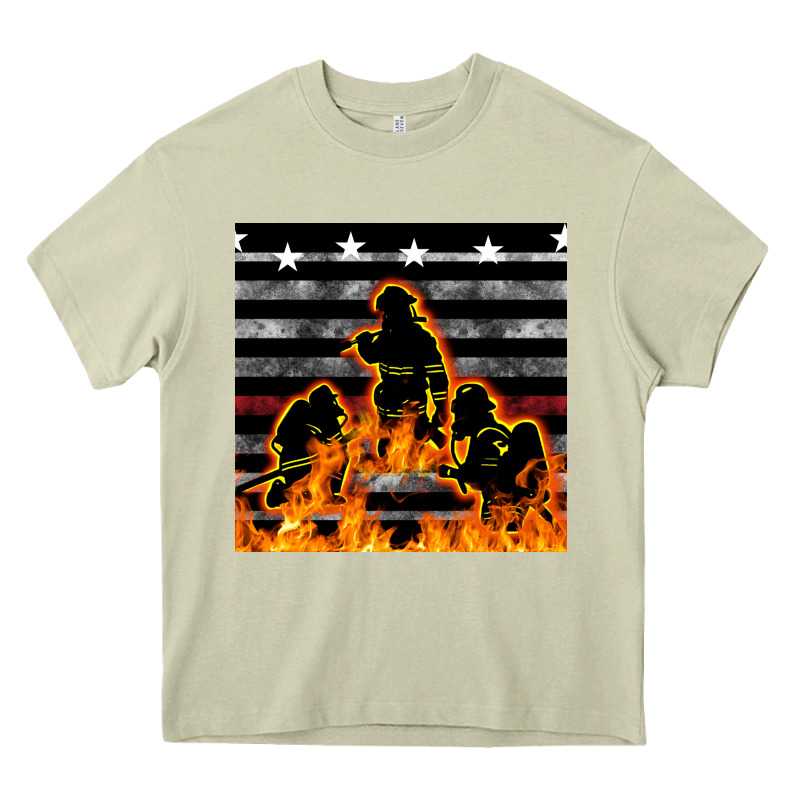 American Firefighters Seamless Pattern Heavy Core Tee by BundleAndBundleShop | Teevron