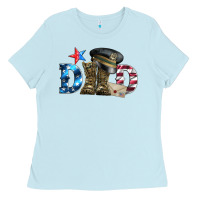Baby Blue dad military boots and hat Ladies Tee - Artiststas