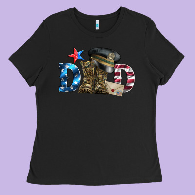 Dad Military Boots And Hat Ladies Tee Designed By Artiststas