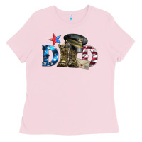 Bubblegum Pink dad military boots and hat Ladies Tee - Artiststas
