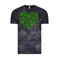 Cloud Black shamrock heart Vintage Tee - Artiststas
