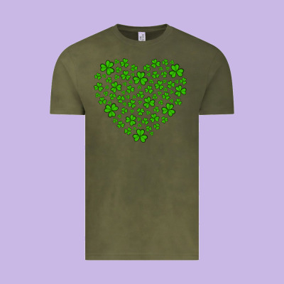 Shamrock Heart Vintage Tee Designed By Artiststas