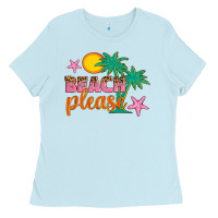 Baby Blue beach please Ladies Tee - Artiststas