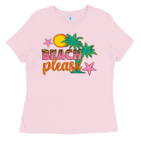 Bubblegum Pink beach please Ladies Tee - Artiststas