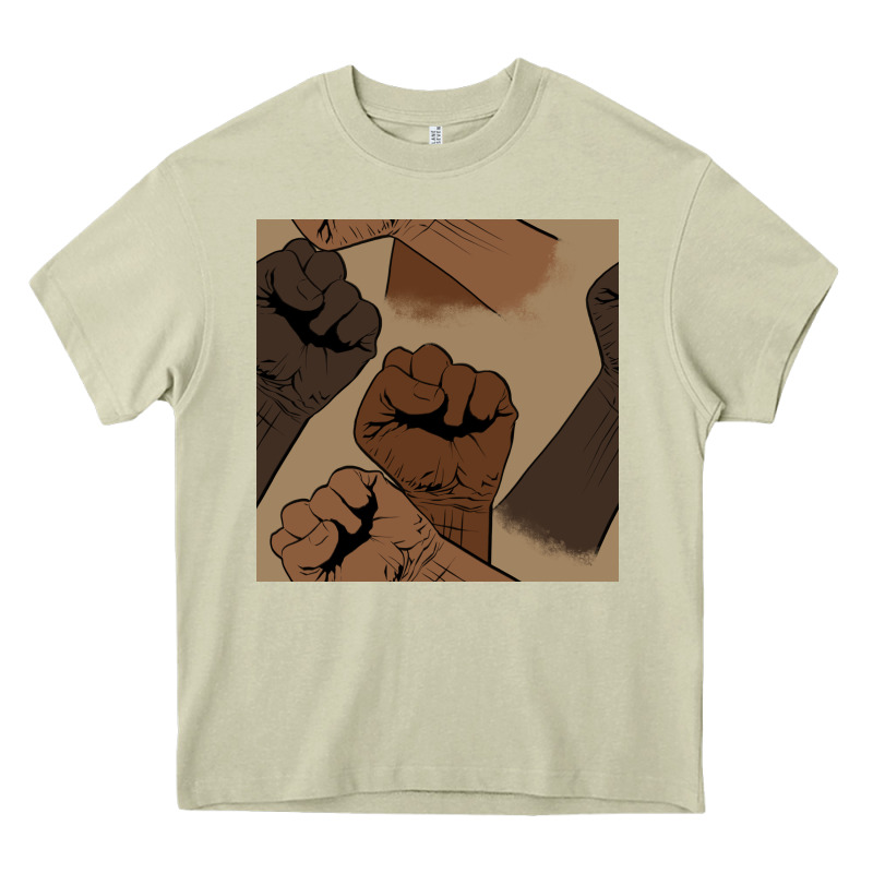 Melanin Raised Fist Seamless Pattern Heavy Core Tee by BundleAndBundleShop | Teevron