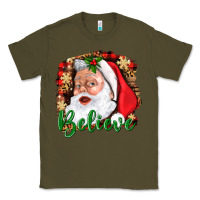 Army Green Believe And Santa Classic Tee - BundleAndBundleShop
