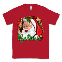 Red Believe And Santa Classic Tee - BundleAndBundleShop