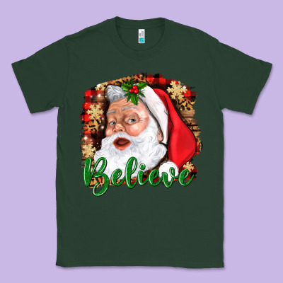 Believe And Santa Classic Tee Designed By Bundleandbundleshop