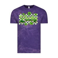 Cloud Purple checkered lucky Vintage Tee - Artiststas