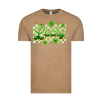 Vintage Coffee checkered lucky Vintage Tee - Artiststas