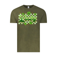 Vintage Olive checkered lucky Vintage Tee - Artiststas