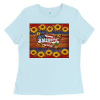Baby Blue usa map Ladies Tee - Artiststas