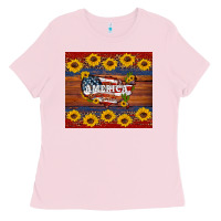 Bubblegum Pink usa map Ladies Tee - Artiststas