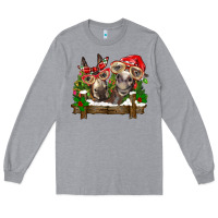 Heather Grey Christmas donkeys Long Sleeve Tee - BarkalooDesign