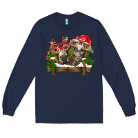 Navy Christmas donkeys Long Sleeve Tee - BarkalooDesign