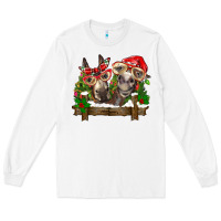 White Christmas donkeys Long Sleeve Tee - BarkalooDesign