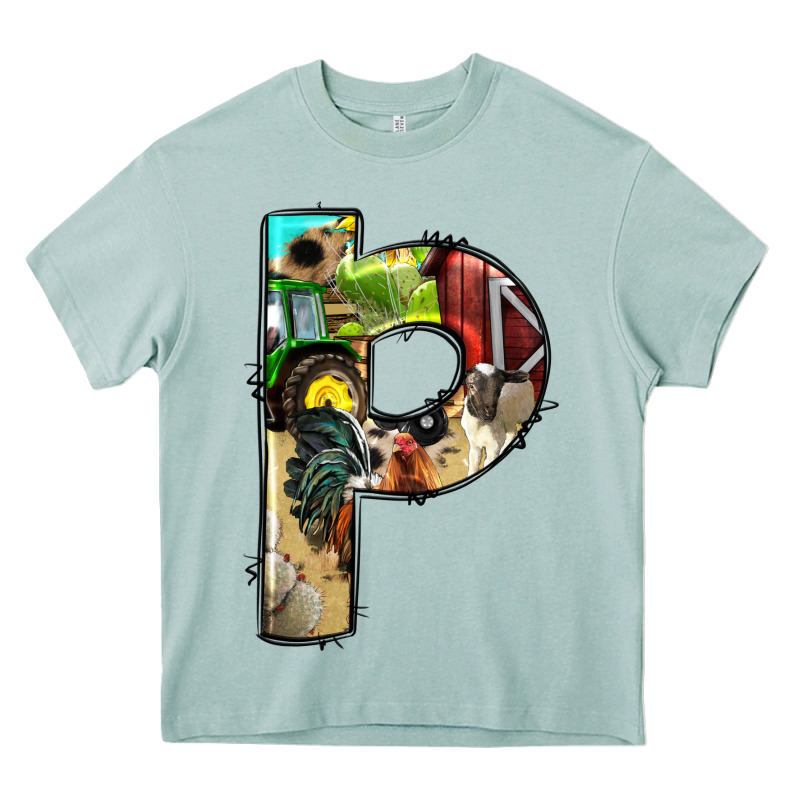 Farm Life Alphabet Lowercase Letters P Heavy Core Tee by BundleAndBundleShop | Teevron