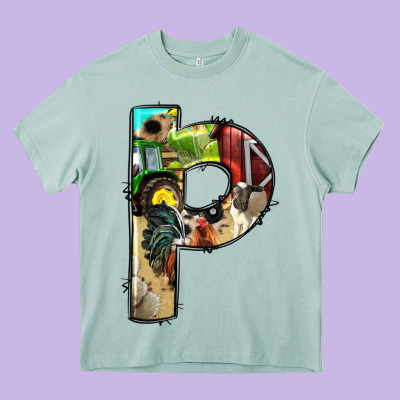 Farm Life Alphabet Lowercase Letters P Heavy Core Tee Designed By Bundleandbundleshop