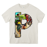 Cream farm life alphabet lowercase letters p Heavy Core Tee - BundleAndBundleShop
