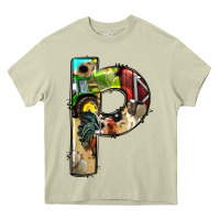 Mossy farm life alphabet lowercase letters p Heavy Core Tee - BundleAndBundleShop