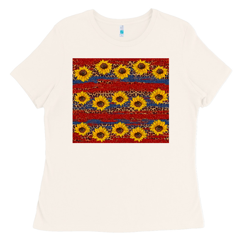 Usa And Sunflower Pattern Ladies Tee by Artiststas | Teevron