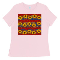 Bubblegum Pink usa and sunflower pattern Ladies Tee - Artiststas