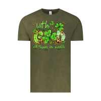 Vintage Olive with god all things are possible Vintage Tee - Artiststas