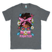 Charcoal Heather Mom Is A Fighter And Afro Messy Bun Mom Classic Tee - BundleAndBundleShop