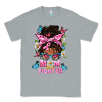Mom Is A Fighter And Afro Messy Bun Mom Classic Tee | Teevron