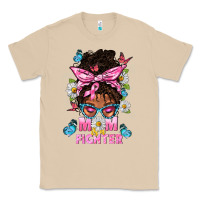 Mushroom Mom Is A Fighter And Afro Messy Bun Mom Classic Tee - BundleAndBundleShop