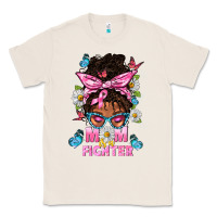 Natural Mom Is A Fighter And Afro Messy Bun Mom Classic Tee - BundleAndBundleShop