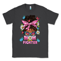 Smoke Mom Is A Fighter And Afro Messy Bun Mom Classic Tee - BundleAndBundleShop